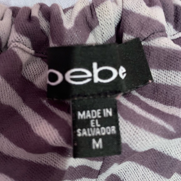 Bebe -Sheer Zebra design summer top M - Picture 4 of 9